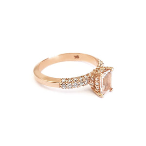 Breathtaking Morganite and Diamond Rose Gold Ring