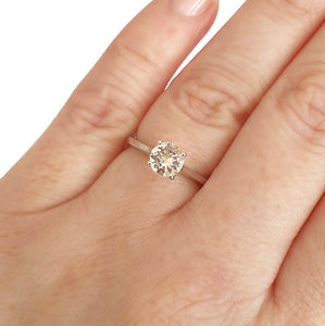 Cathedral Solitaire Morganite and Diamond Highlight White Gold Ring