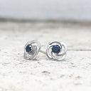 Celtic Twist Black Diamond Stud Earrings