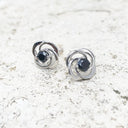 Celtic Twist Black Diamond Stud Earrings