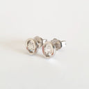 Channel Set Oval White Gold Diamond Earrings