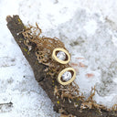 Channel Set Oval Yellow Gold Diamond Studs