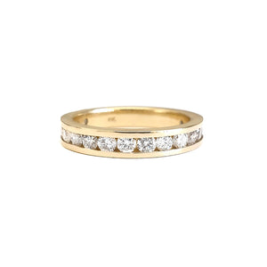 Channel Set Three Quarter Eternity Yellow Gold Diamond Ring