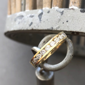 Channel Set Three Quarter Eternity Yellow Gold Diamond Ring