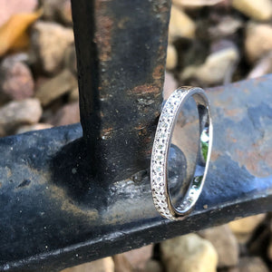 Prong Set White Diamond Half Eternity Ring