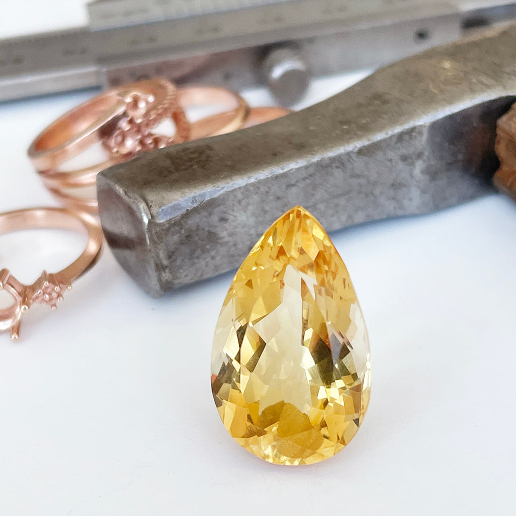 Citrine - Yellow Pear Cut - 21.25ct