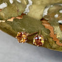 Citrine and Rose Gold Six Claw Studs