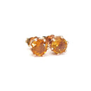 Citrine and Rose Gold Six Claw Studs