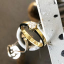 Classic 4 Claw Round Cut Diamond Ring With Low Profile Open Gallery