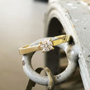 Classic 4 Claw Round Cut Diamond Ring With Low Profile Open Gallery