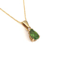 Classic Pear Cut Green Tourmaline and Yellow Gold Pendant