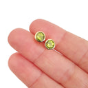  Classic Round Bezel Set Peridot Studs