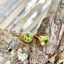 Classic Round Bezel Set Peridot Studs 