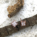 Cluster Diamond Rose Gold Stud Earrings