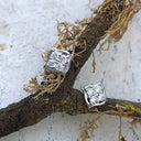 Cluster Diamond White Gold Stud Earrings