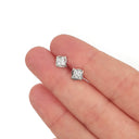 Cluster Diamond White Gold Stud Earrings