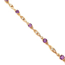 Contemporary Amethyst And Diamond Yellow Gold Bracelet