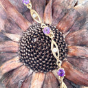 Contemporary Amethyst And Diamond Yellow Gold Bracelet