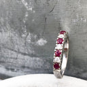 Contemporary Four Claw Ruby and Diamond White Gold Ring