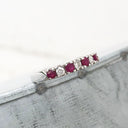 Contemporary Four Claw Ruby and Diamond White Gold Ring