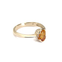 Contemporary Oval Citrine Yellow Gold Open Bezel Set Ring