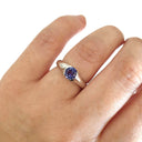 Contemporary Tanzanite Solitaire Ring in a Half Tube Setting