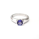 Contemporary Tanzanite Solitaire Ring in a Half Tube Setting