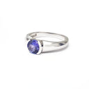 Contemporary Tanzanite Solitaire Ring in a Half Tube Setting