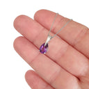 Contemporary White Gold Pear Cut Amethyst Drop Pendant