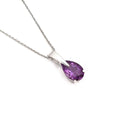 Contemporary White Gold Pear Cut Amethyst Drop Pendant