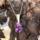 Contemporary White Gold Pear Cut Amethyst Drop Pendant
