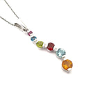 Curvaceous Rainbow Multistone White Gold Pendant