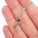 Curvaceous Rainbow Multistone White Gold Pendant