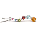 Curvaceous Rainbow Multistone White Gold Pendant