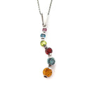 Curvaceous Rainbow Multistone White Gold Pendant