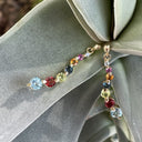 Curvaceous Rainbow Multistone Yellow Gold Earrings