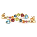 Curvaceous Rainbow Multistone Yellow Gold Earrings