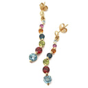Curvaceous Rainbow Multistone Yellow Gold Earrings
