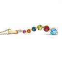  Curvaceous Rainbow Multistone Yellow Gold Pendant