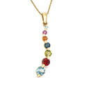  Curvaceous Rainbow Multistone Yellow Gold Pendant
