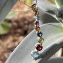 Curvaceous Rainbow Multistone Yellow Gold Pendant