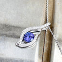 Curvaceous Tanzanite and Diamond Pendant