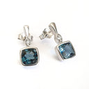  Blue Topaz Earrings with Diamond accent