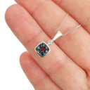 n Blue Topaz Pendant with Diamond accent