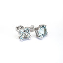 Cushion Cut Aquamarine Studs