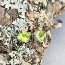 Cushion Cut Double Claw Peridot Studs