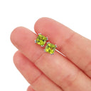 Cushion Cut Double Claw Peridot Studs