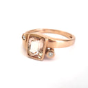 Cushion Cut Morganite Rose Gold Ring with Diamond Accents