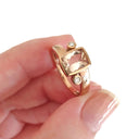 Cushion Cut Morganite Rose Gold Ring with Diamond Accents