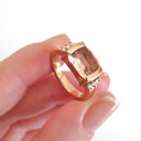 Cushion Cut Morganite, Diamond and Rose Gold Ring